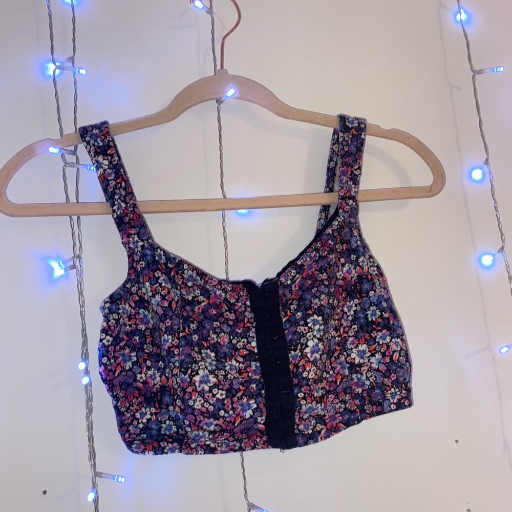 Flower Print Crop Top